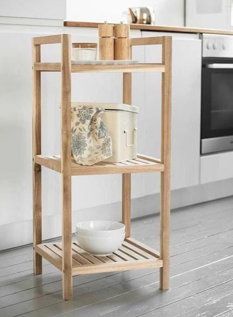 3-Tier Wooden Living Room Shelving Unit Designed in a Simple and Elegant Way to Decorate Your Home - Image 2