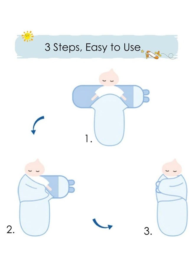 3-Pack Baby Swaddle Blankets for 0-6 Months, 100% Cotton Adjustable Swaddling Sleep Sack, Super Soft Newborn Essentials for Girls & Boys, 73x50cm