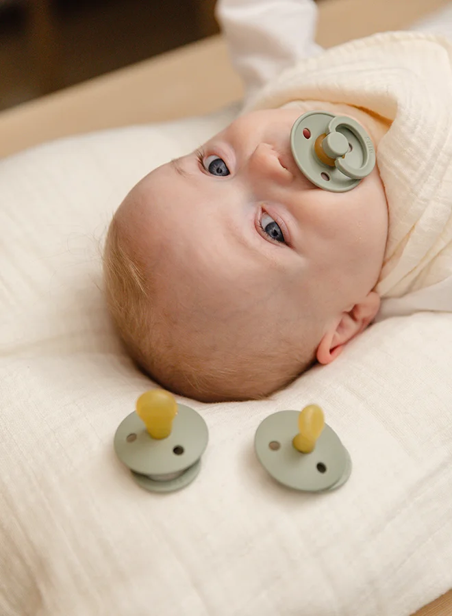 BIBS Pacifier Studio Colour 2 Pack Jasmine Latex Size 1, Sage Mix