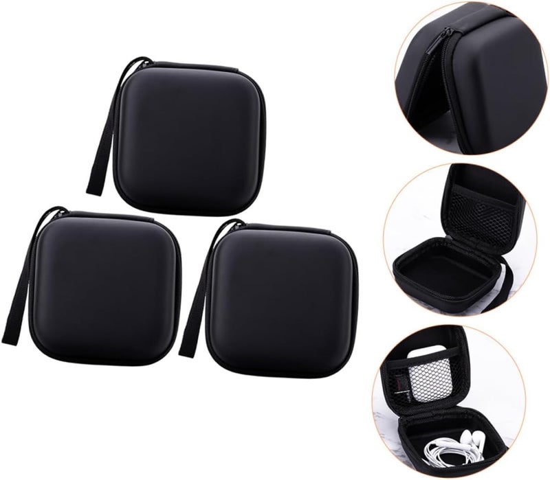 3Pcs Portable Digital Cable Organizer Bag Storage Case for Earphones USB Cables Chargers Durable Lightweight Travel Pouch with Dual Compartments for Essentials - Image 2