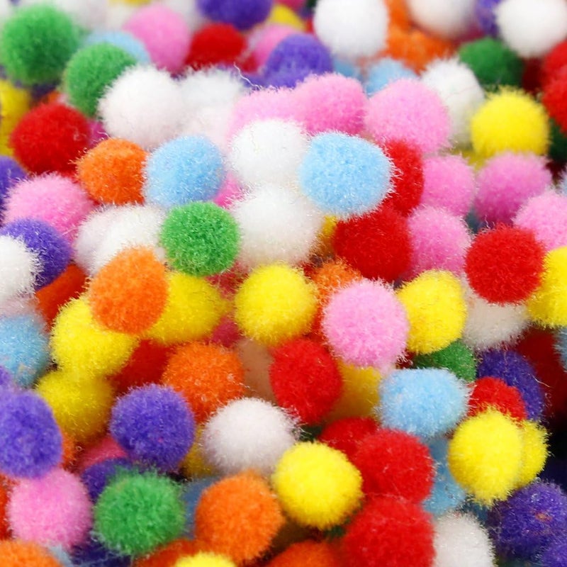 Caydo 2400 Pieces Mini Craft Pompoms Assorted Colors 6 mm Pom poms for Hobby Supplies and Valentine's Day Decorations - Image 3