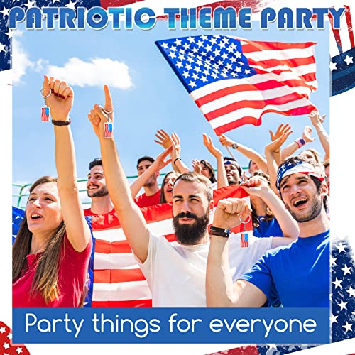 Nosiny 100 Pcs American Flag Keychains USA Flag Key Chains Patriotic Party Favor 4th of July Accessories for Kids Adults Veterans Day Gifts Independence Memorial Day Souvenir - Image 3