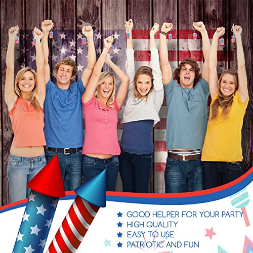 Nosiny 100 Pcs American Flag Keychains USA Flag Key Chains Patriotic Party Favor 4th of July Accessories for Kids Adults Veterans Day Gifts Independence Memorial Day Souvenir - Image 4