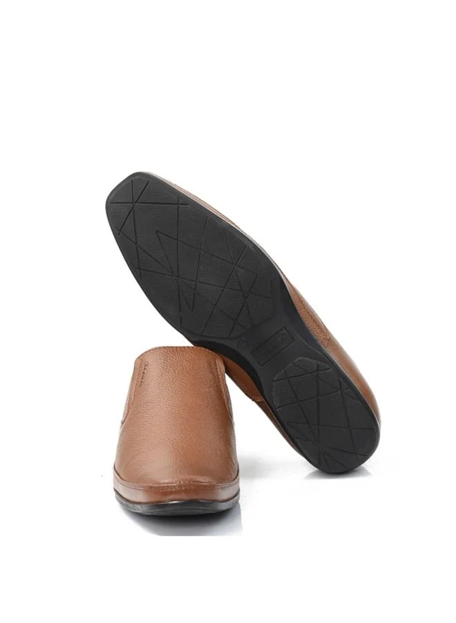 ATTILIO Men's Robert Woo 14 Oxford Derby Loafer Slip On Comfort Tan Brown Leather Work Office Formal Occasion Party Casual Wear Italian Design Anti Skid Padded Insole Trendy Fashion Premium Shoes