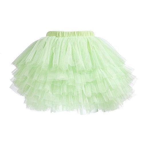 elamccor Baby Girls' Tutu Skirt Toddler 6 Layered Tulle Tutus 1-8T Light Green - Image 1