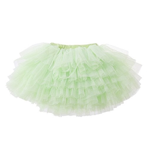 elamccor Baby Girls' Tutu Skirt Toddler 6 Layered Tulle Tutus 1-8T Light Green - Image 2