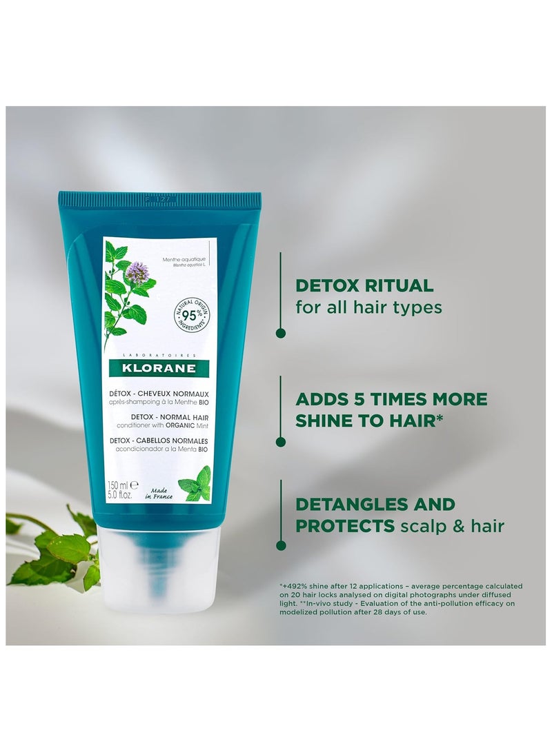 KLORANE Detox Conditioner with Organic Aquatic Mint for Pollution Exposed Hair 150ml - Image 5