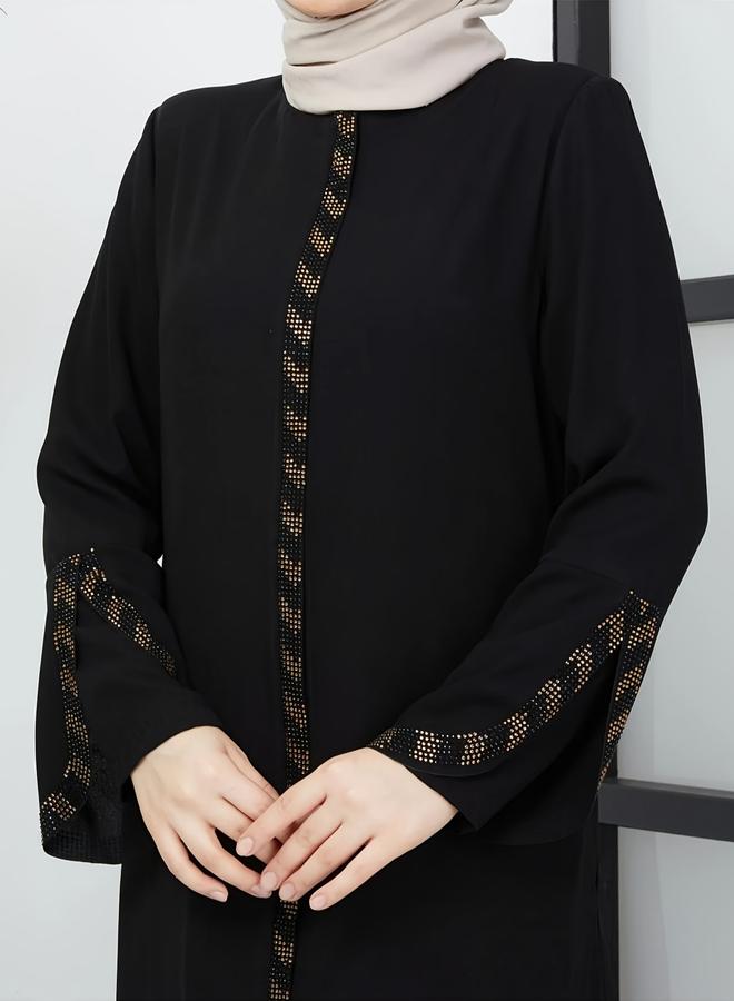تايك تو عباية بحافة واسعة مزينة - Image 3