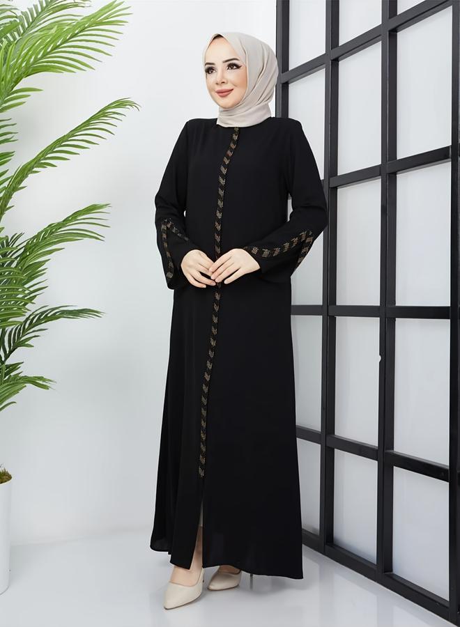 تايك تو عباية بحافة واسعة مزينة - Image 2