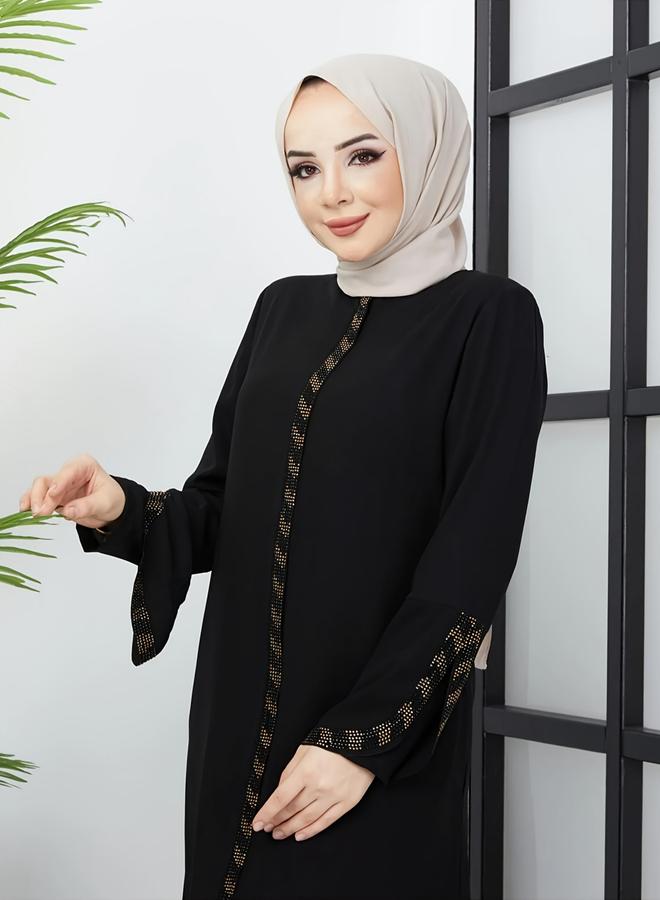 تايك تو عباية بحافة واسعة مزينة - Image 4