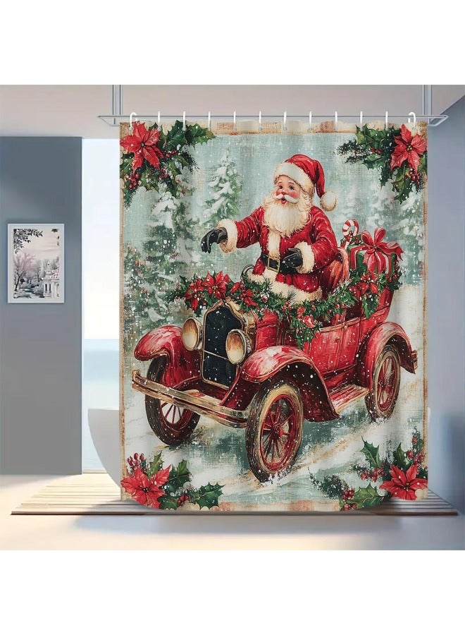 Plaid Waterproof Shower Curtain, Mildew-proof Bathroom Toilet Shower Parion Curtain