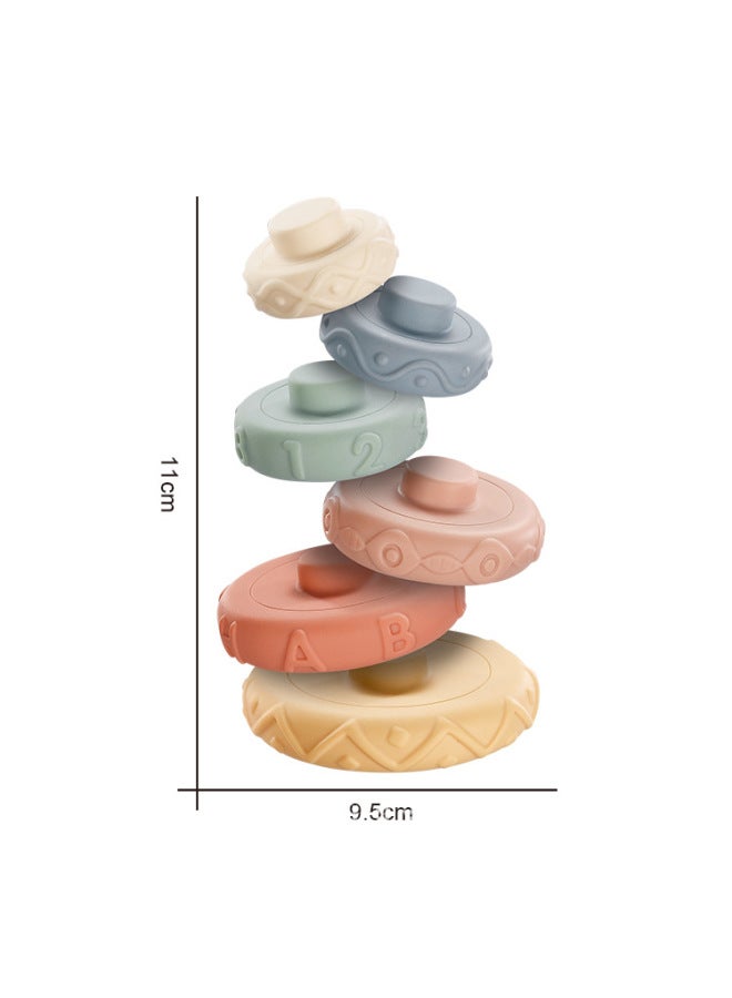 Infant Puzzle New Animal Stacking Music Ball Cognitive Relief Diy Soft Rubber Building Blocks Toy Manufacturers - Image 5