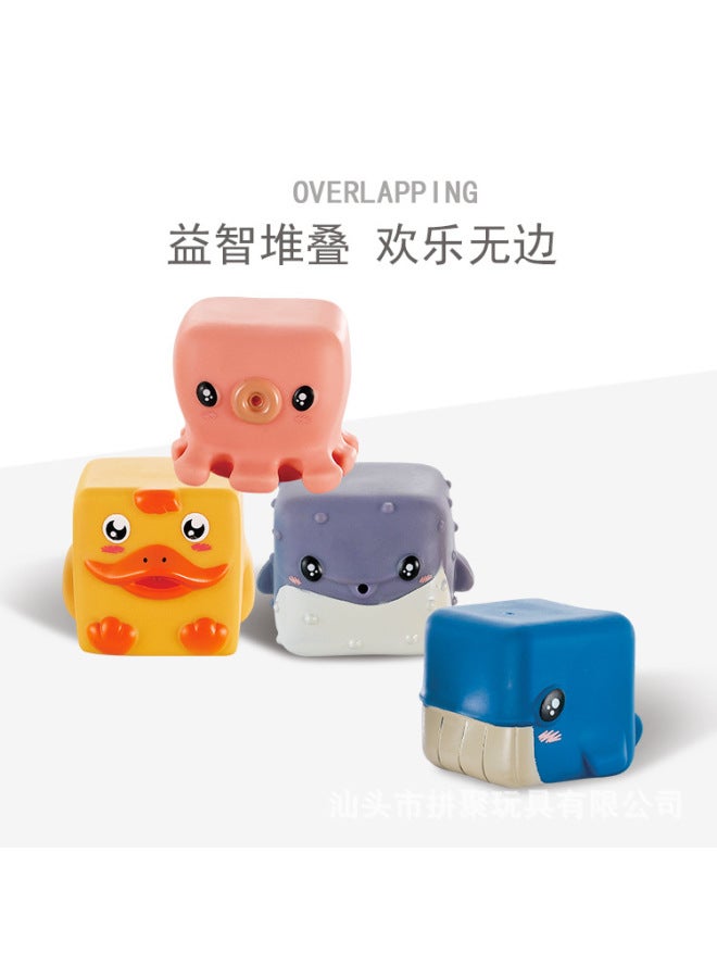 Infant Puzzle New Animal Stacking Music Ball Cognitive Relief Diy Soft Rubber Building Blocks Toy Manufacturers - Image 2