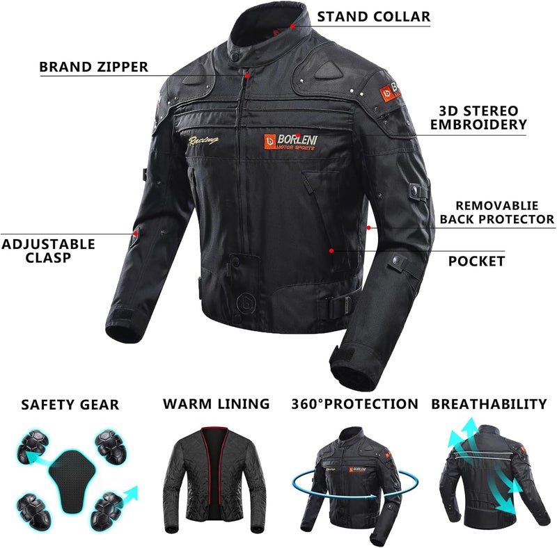 BORLENI Windproof Motorcycle Jacket - Image 4