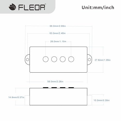 FLEOR Alnico 5 P Bass Pickups Humbucker Pickup for 4 String P Bass Replacement - Image 2