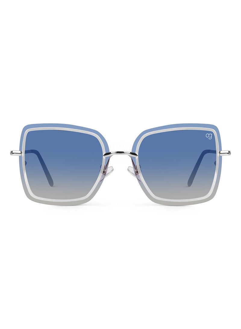 Woggles Latest &amp; Stylish UV Protected Blue Square Sunglasses for Women - Image 4