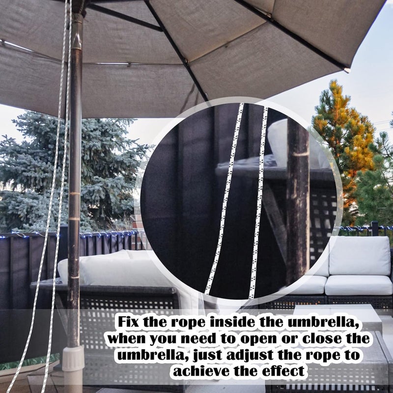 Woanger 2 Pcs Outdoor Patio Umbrella Cord Line Nylon Rope 40 ft Replacement String Parts for Patio Umbrella Base Outdoor Replacement Accessories016 Diameter - Image 2