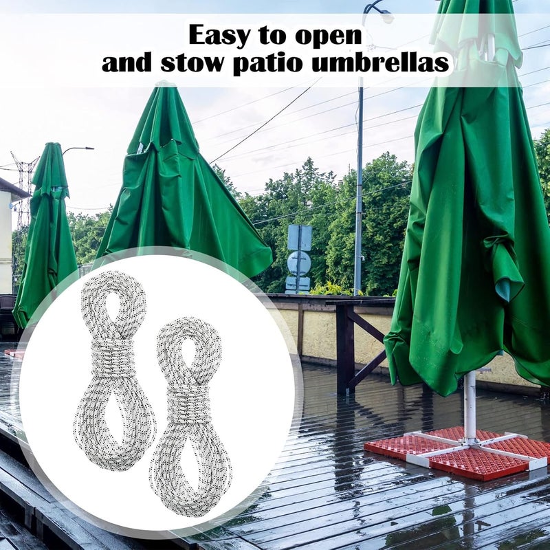 Woanger 2 Pcs Outdoor Patio Umbrella Cord Line Nylon Rope 40 ft Replacement String Parts for Patio Umbrella Base Outdoor Replacement Accessories016 Diameter - Image 5