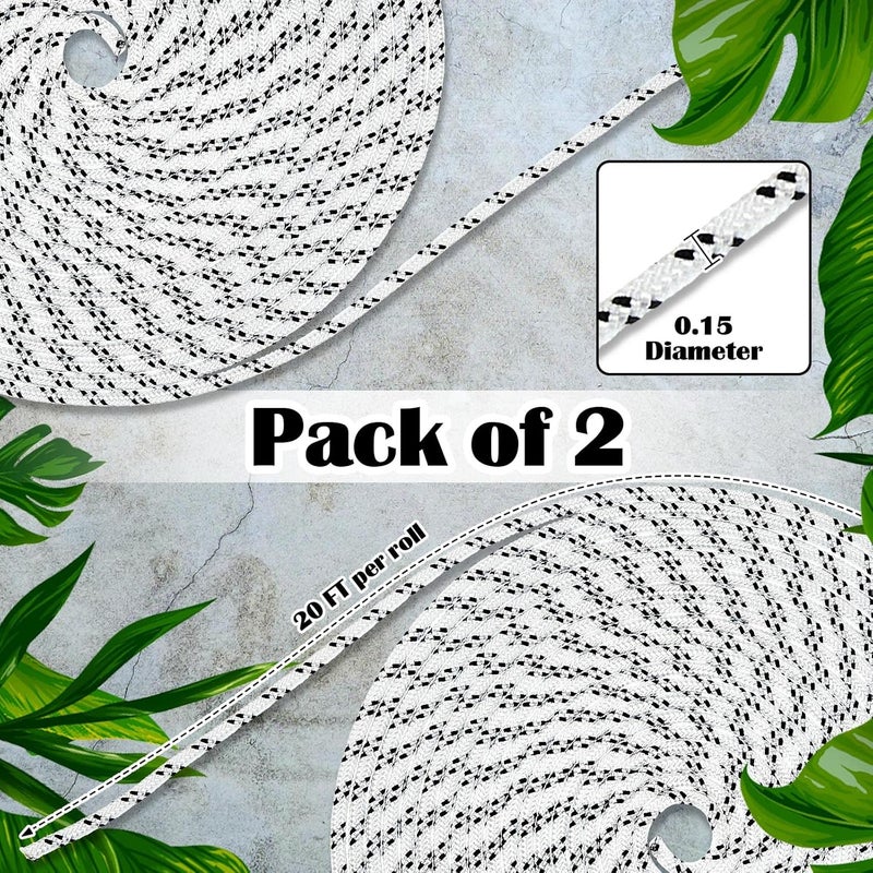 Woanger 2 Pcs Outdoor Patio Umbrella Cord Line Nylon Rope 40 ft Replacement String Parts for Patio Umbrella Base Outdoor Replacement Accessories016 Diameter - Image 3