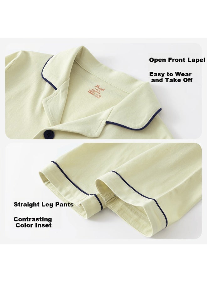 Top melon Dingguagua Boys' Long Sleeve Cotton Pajama Set Spring Autumn Green 160 - Image 3