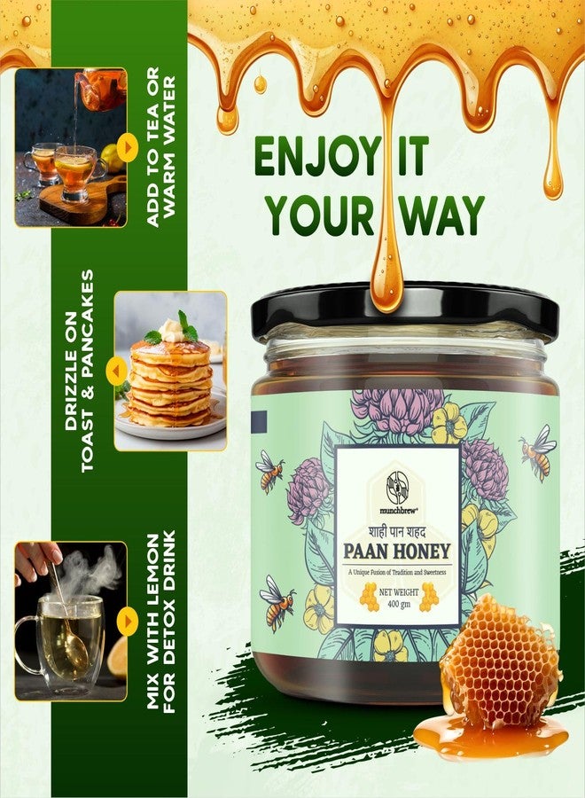 Munchbrew عسل مونشبرو بان 400 غرام | عسل بنكهة البان | كريمة عسل حلوة | مُحلي طبيعي للحلويات والحليب والمشروبات | مرطبان - Image 5