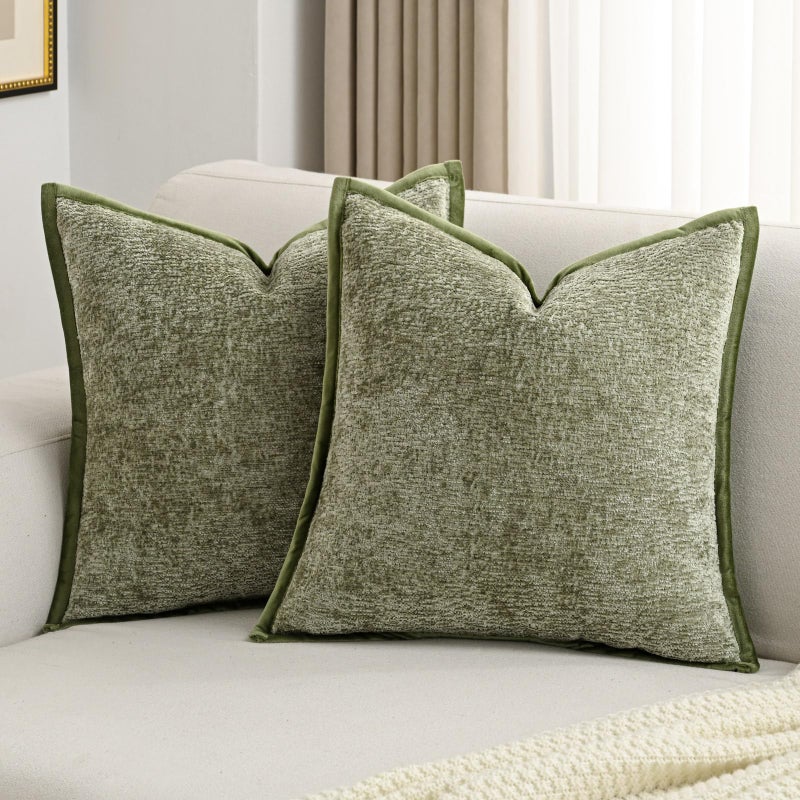 Futei Sage Green Chenille Dhrow Convers - Image 1