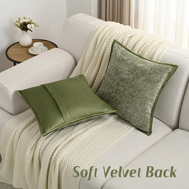 Futei Sage Green Chenille Dhrow Convers - Image 5