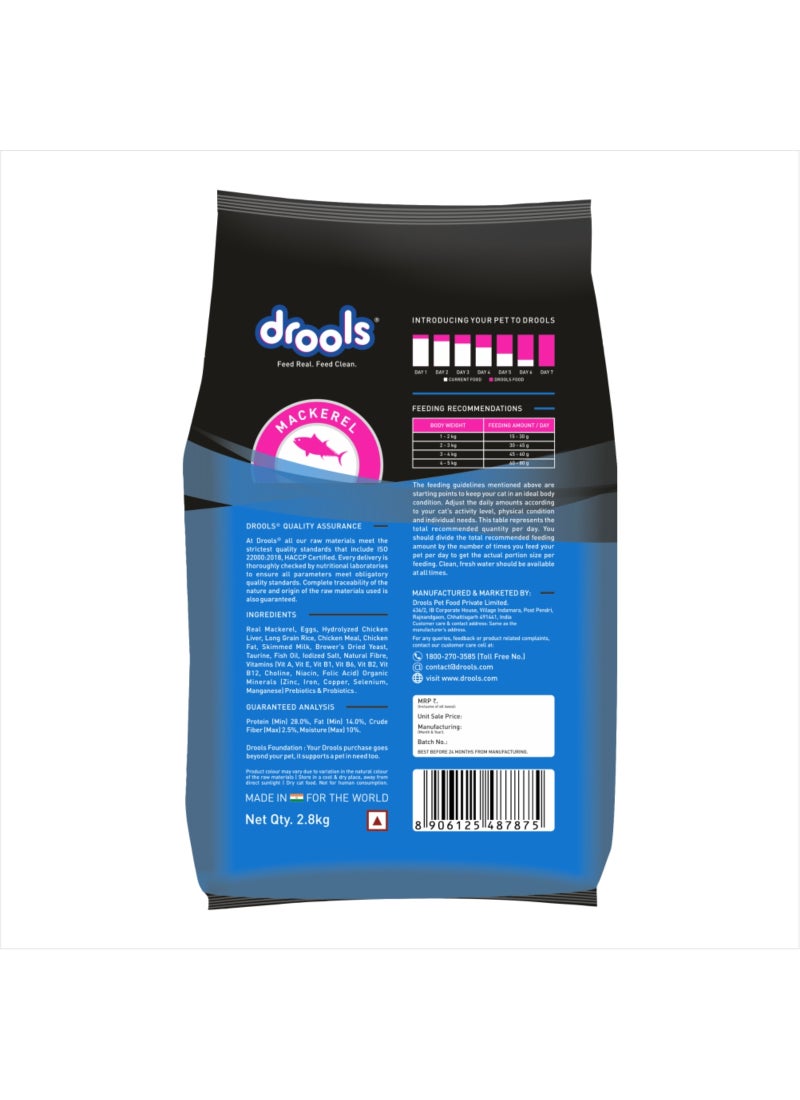 Drools Cat Adult Dry Food with Mackerel 2.8kg - Image 2