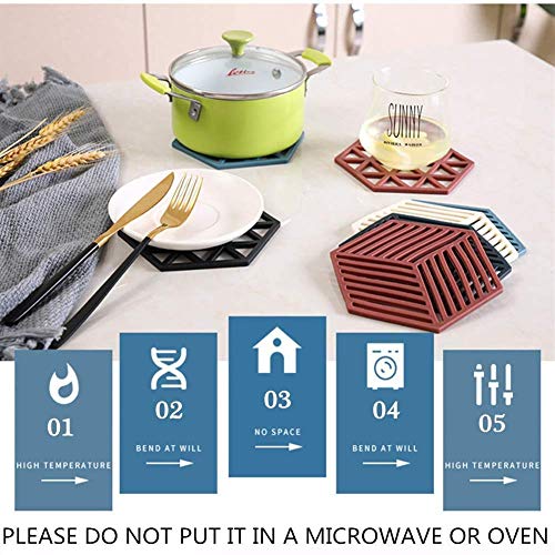 KPNG 3 Pcs PVC Anti-Hot Coaster Waterproof Hollow Placemat Coffee Tea Cup Pad Anti-Skid Nordic Style Table Mat Nordic High Temperature Anti-Slip Mat Insulation Mat (3Piece Blue Triangle) - Image 5