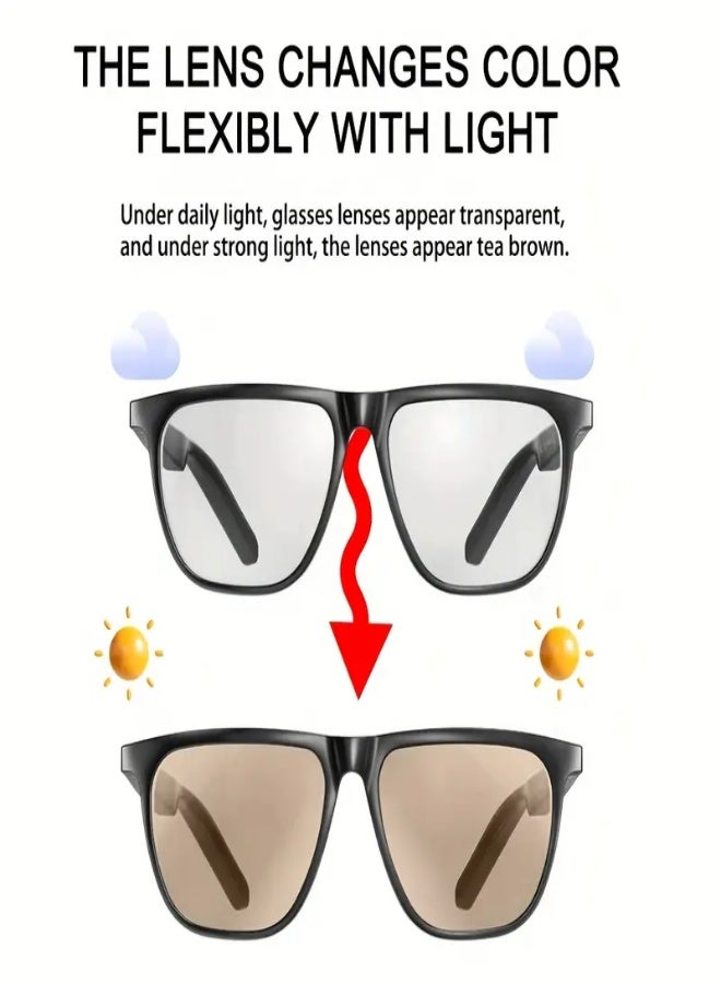 GS-300 Intelligent Audio Smart Glasses with Remote App & Pedometer Function, Built-in Microphone & Speaker, Wireless Bluetooth, Rechargeable Lithium Battery, USB Charging, Durable ABS Frame, Ideal for Sports, Driving, Fishing & Daily Wear - Image 3