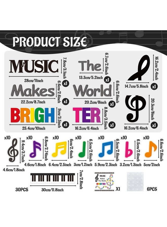 BeYumi Music Notes Border Decor - 108Pcs Back To School Music Notes Bulletin Board Set Music Makes The World Brighter Cutouts Piano Border Trim Preschool Classroom Chalkboard Wall Decoration Supplies - Image 2