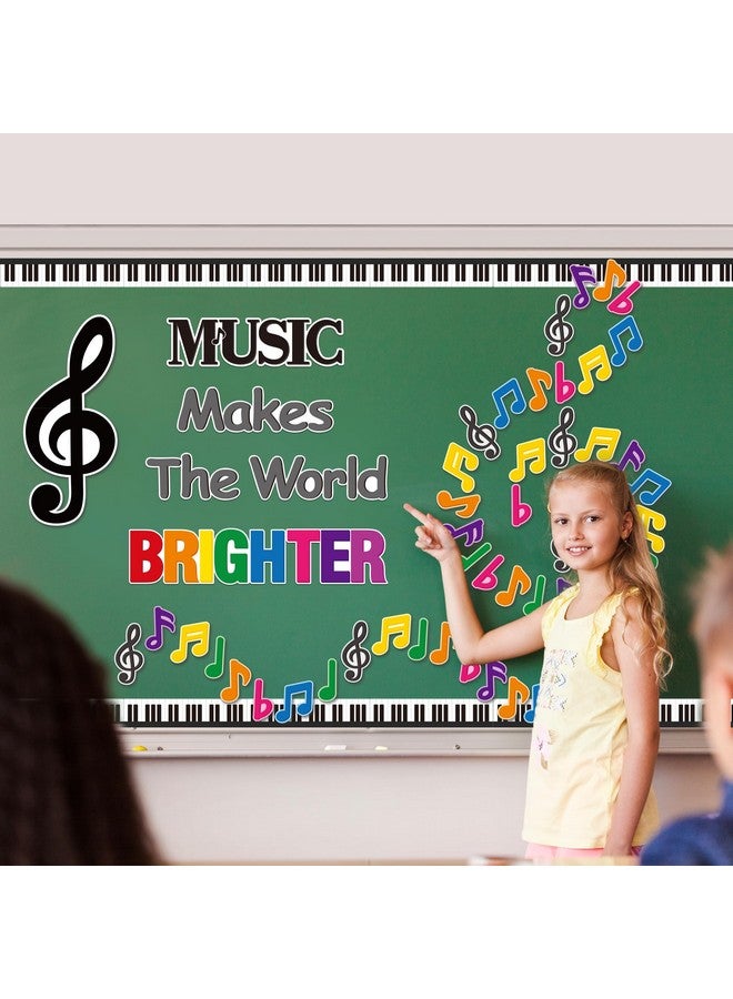 BeYumi Music Notes Border Decor - 108Pcs Back To School Music Notes Bulletin Board Set Music Makes The World Brighter Cutouts Piano Border Trim Preschool Classroom Chalkboard Wall Decoration Supplies - Image 3