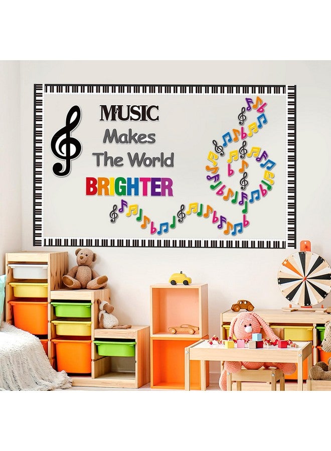 BeYumi Music Notes Border Decor - 108Pcs Back To School Music Notes Bulletin Board Set Music Makes The World Brighter Cutouts Piano Border Trim Preschool Classroom Chalkboard Wall Decoration Supplies - Image 5