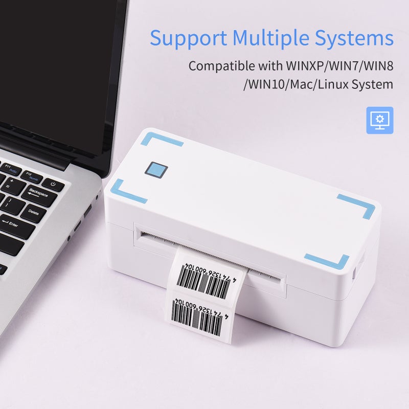 Thermal Shipping Label Printer 4 Inch Desktop Express Barcode Label Sticker Maker 4x6 Portable USB&BT Wireless Connection Max. 80mm Paper Width 180mm/s High Speed Support Windows Mac System ESC/POS - Image 2