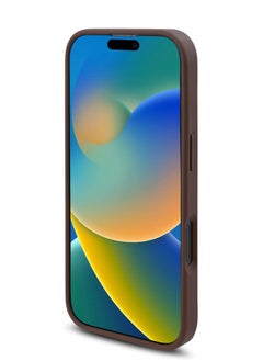 GUESS iPhone 16 Pro Case PU 4G Hard Cover with Roses and Metal Logo / Shock Absorption / Raised Bezels / Slim and Lightweight Back Cover - Brown  - Image 3