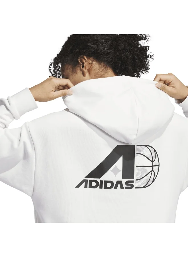 adidas Originals Slct Gfx Hoodie White Basketball Sweatshirts 2XS