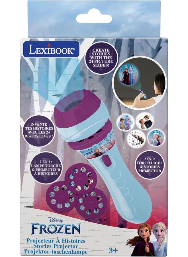 Lexibook Disney Frozen Stories Projector Torch for Kids – Flashlight Projector with 3 Story Discs, 24 Images, Elsa & Anna Theme Bedtime Story Toy, Portable Light Projector for Children, Blue - Image 4