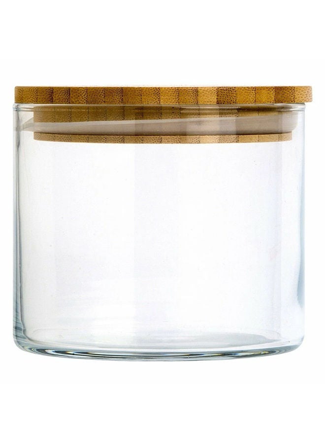 Storage Jar With Bamboo Lid Clear