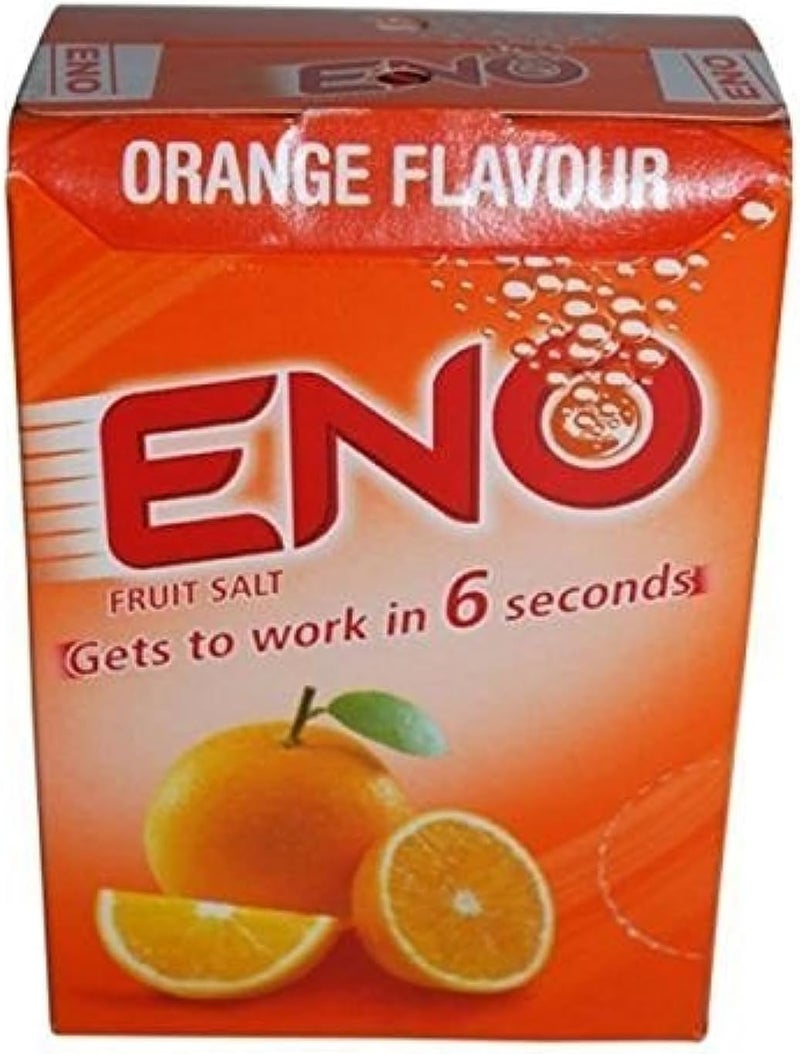 Eno Fruit Salt Antacid Powder ORANGE Flavour 1 Carton 30 Sachets 5 g Each