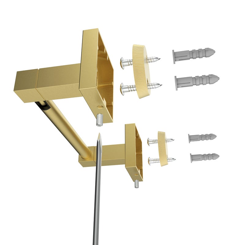 Ruacq Gold Toilet Paper Holder Double Post Pivoting Square Tissue Holders Roll Holder Hangers Brushed Gold Toilet Paper Stand Bathroom Stainless Steel and Zinc Alloy Modern Wall Mounted - Image 5