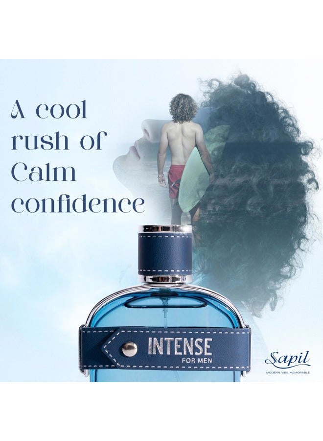 sapil Intense for men Eau De Toilette 100ml, Affordable Luxury Perfume, Aromatic Spicy Fragrance with Lemon, Ginger, Lavender, Mint Top Notes, Bold Blend Perfumes for Men - Image 3