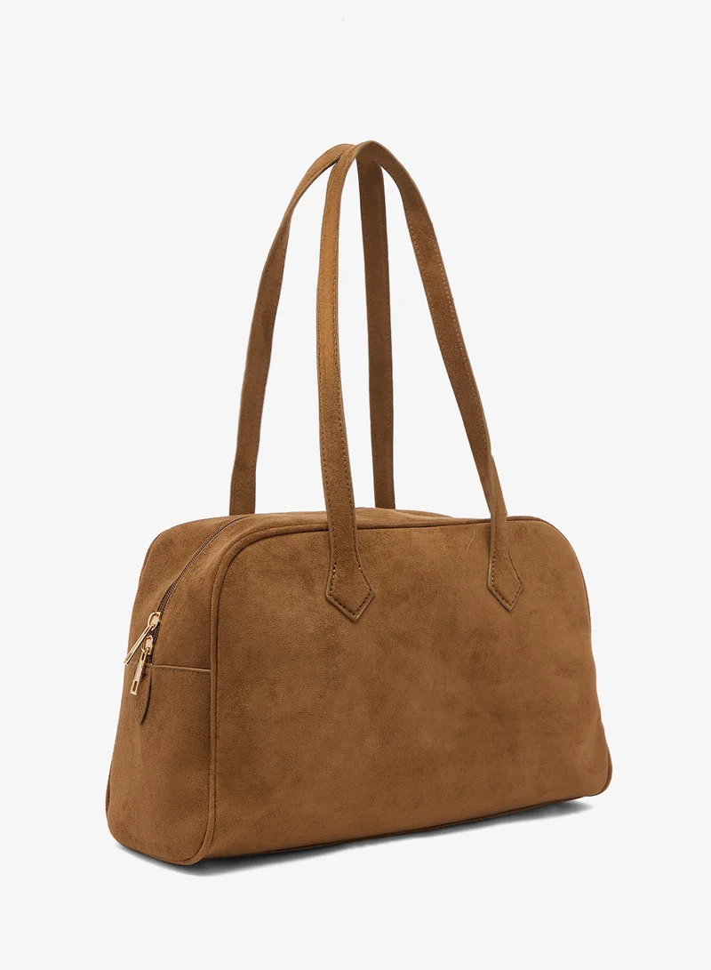 جلاموروس Faux Suede Shoulder Box Bag