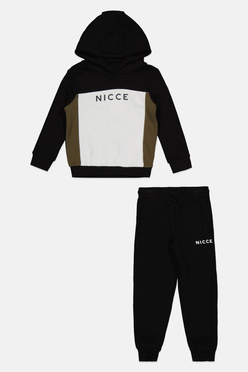 Nicce Toddlers Boy 2 pcs Brand Logo Hoodies And Jogger Pants, Black  - Image 1