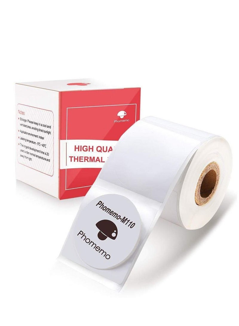 phomemo Multi-Purpose Self-Adhesive Round Thermal Label for Phomemo M110/M200 Label Maker 30x30 mm Thermal Label 200 Labels/Rolls Black on White - Image 1
