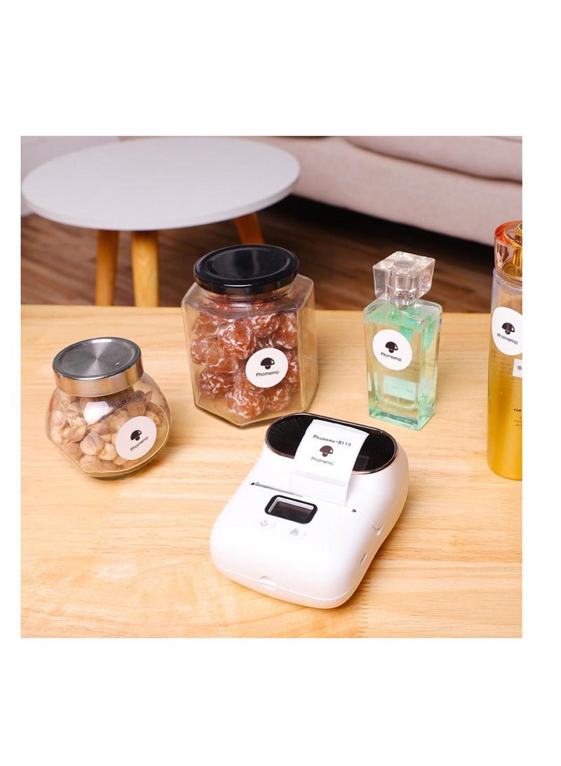 phomemo Multi-Purpose Self-Adhesive Round Thermal Label for Phomemo M110/M200 Label Maker 30x30 mm Thermal Label 200 Labels/Rolls Black on White - Image 4