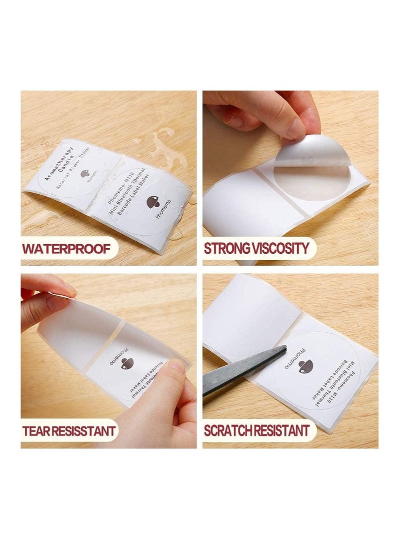 phomemo Multi-Purpose Self-Adhesive Round Thermal Label for Phomemo M110/M200 Label Maker 30x30 mm Thermal Label 200 Labels/Rolls Black on White - Image 3