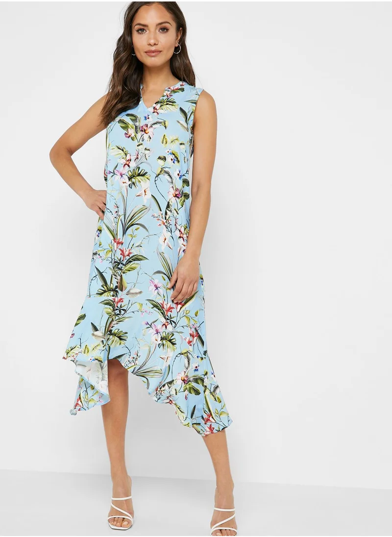 KOTON Floral Print Asymmetric Dress