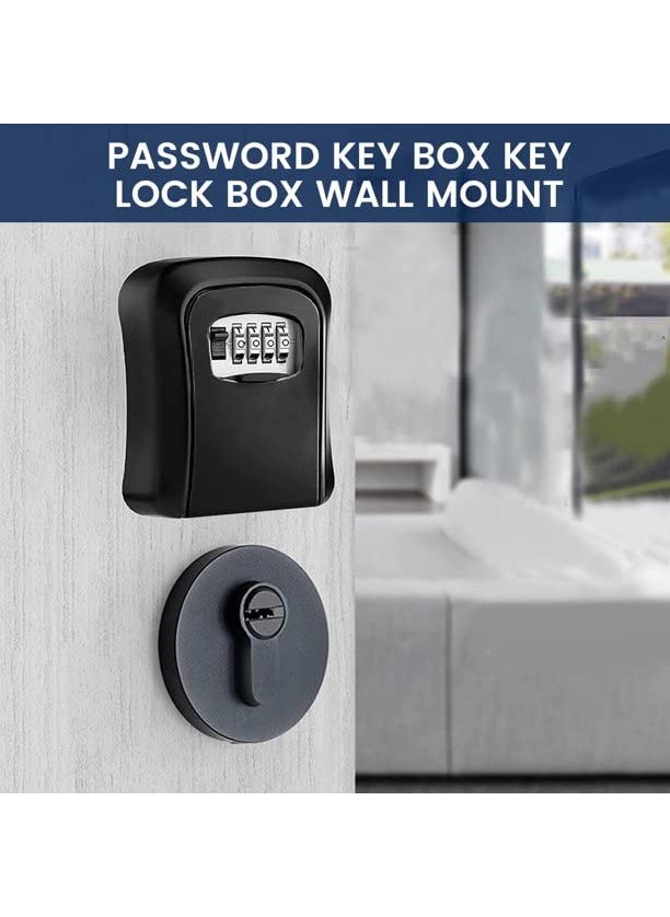 oddpod oddpod Combination Key Safe BoxKey Safe Lock Box Outdoor Storage Box with Code Combination Password Security Lock CH806 Black  - Image 2