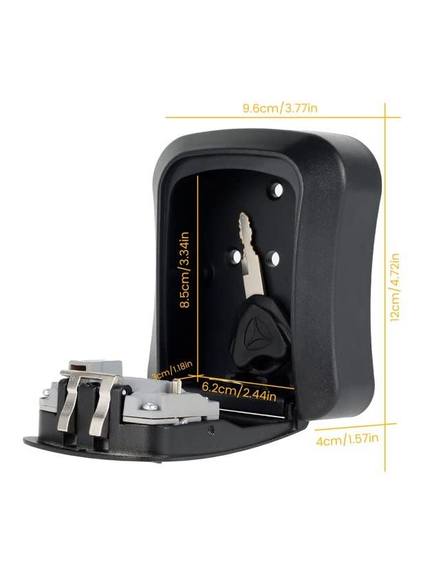 oddpod oddpod Combination Key Safe BoxKey Safe Lock Box Outdoor Storage Box with Code Combination Password Security Lock CH806 Black  - Image 3