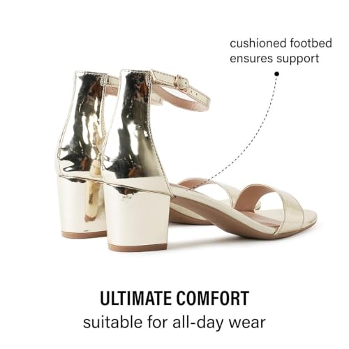 J. Adams J.Adams Daisy Heeled Sandals for Women – Wide Ankle Strap Low 2 Inch Kitten Short Block Heel, Open Toe Dress Shoes – Chunky Heels for Bridal, Wedding, Parties – Dressy Platform Sandals, Women's Shoes - Image 4